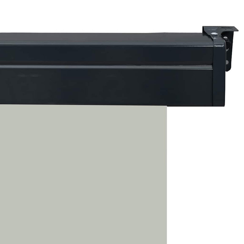 Écran d'intimité rétractable avec auvent rétractable, Gris, H 98,4 po x l 66,9 po