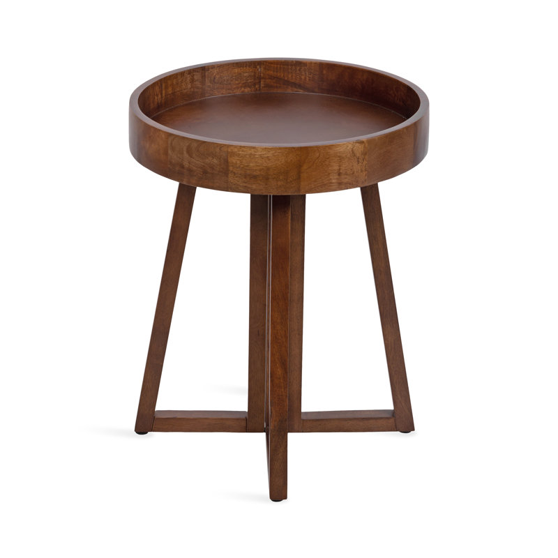 Mayflower Solid and Manufactured Wood End Table, Walnut Brown, Walnut Brown, 22" H x 18" W x 18" D