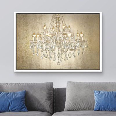 Glam Crystal Chandelier " Antique Brown Crystal Chandelier On Texture Background Decor Lights Modern Art "