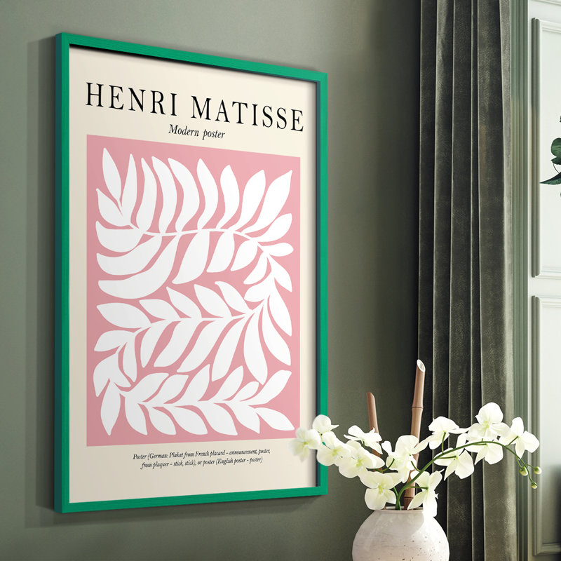 Matisse Lxxiv, reproduction encadrée - bois massif, Vert, H 10 po x l 8 po
