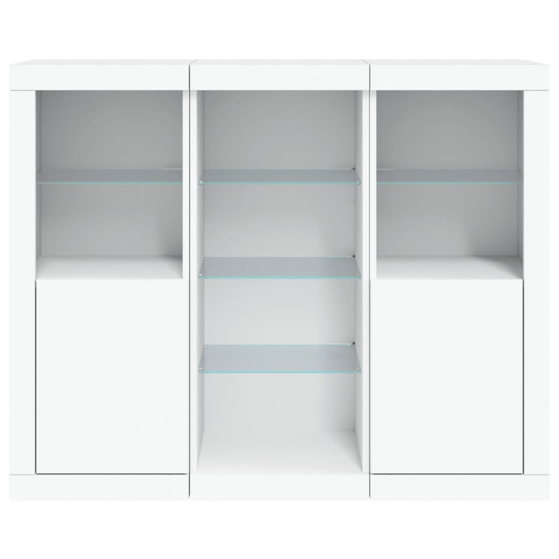 Azsa 123 cm W Glass Sideboard, White