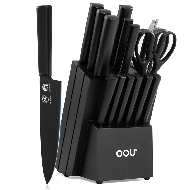 Oou Kitchen Knife Set -15-piece, Black