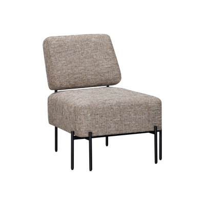 Pennington Accent Chair – Walnut Fabric & Matte Black Iron Frame