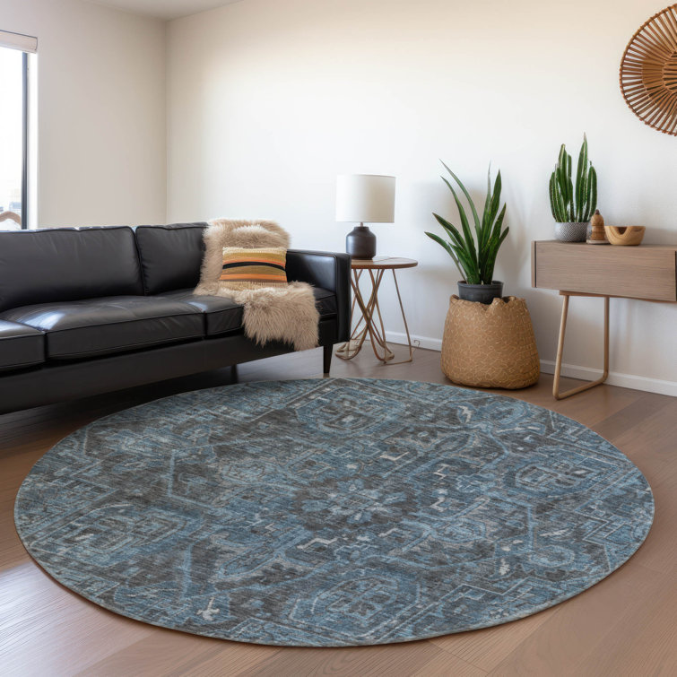 Premium Machine Washable Cerrito AMF571 Navy Rug