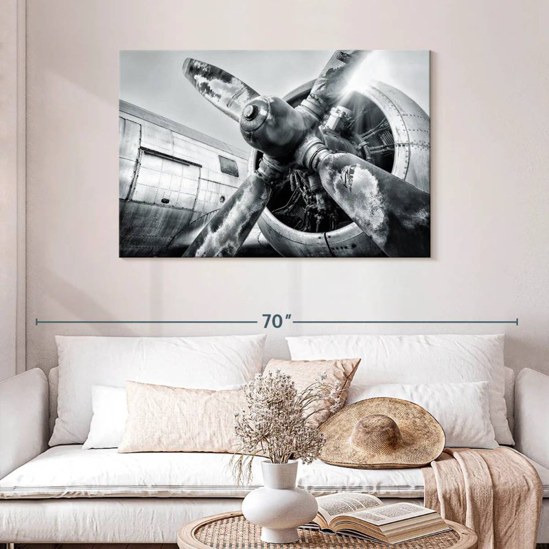 Mehar Four Propeller Plane, 30" H x 45" W