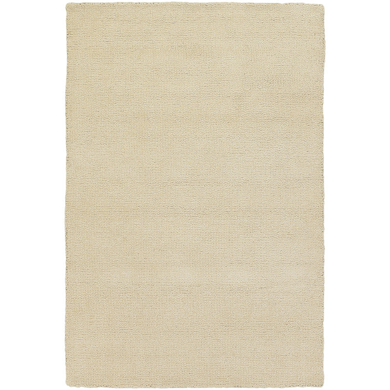 Tapis intérieur blanc en laine touffeté à la main Lansvale, Rectangle 1 pi 6 po x 2 pi 3 po