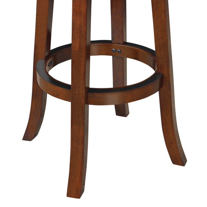 Analuz Swivel Counter, Bar and Extra Tall Wood Stool, Cherry, Black, Extra Tall (34" Seat Height)