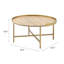 Table basse avec plateau en chêne et or