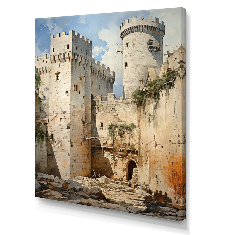 Château français d'Avignon sur toile, Toile tendue, H 32 po x l 16 po x P 1 po