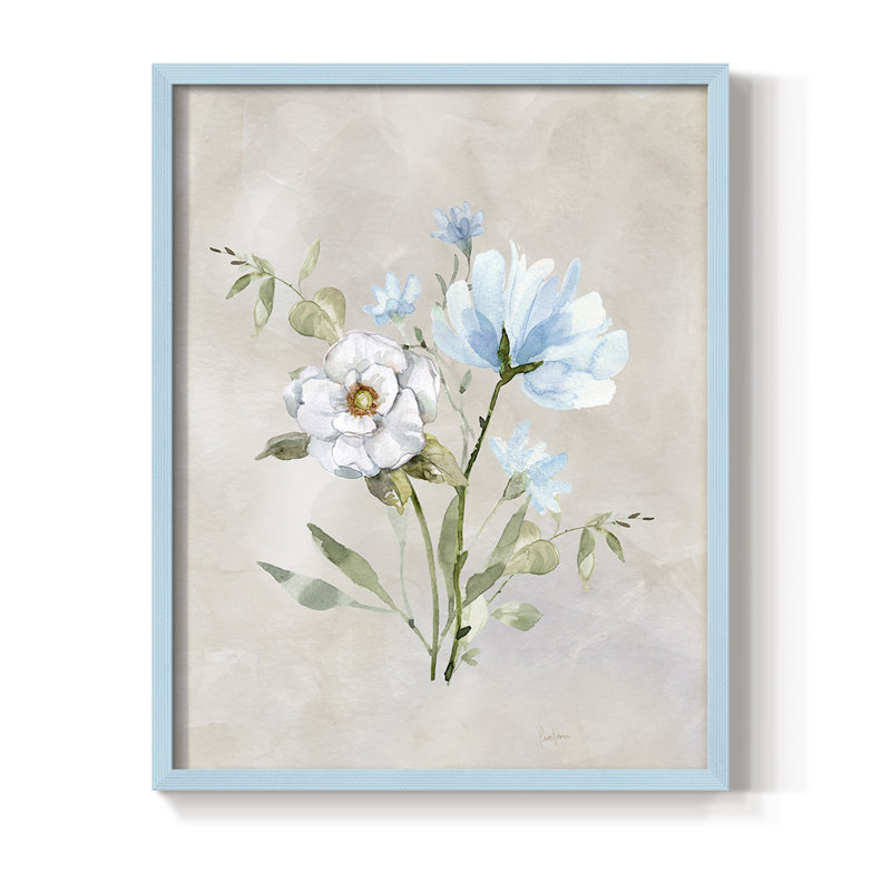 Detail in the Meadow II Framed Print - Solid Wood, Blue, 15" H x 12" W