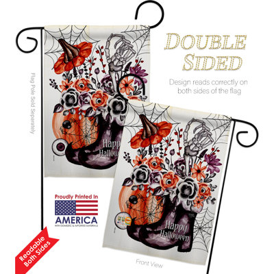 Double Sided 18.5'' H x 13'' W Polyester Halloween Garden Flag