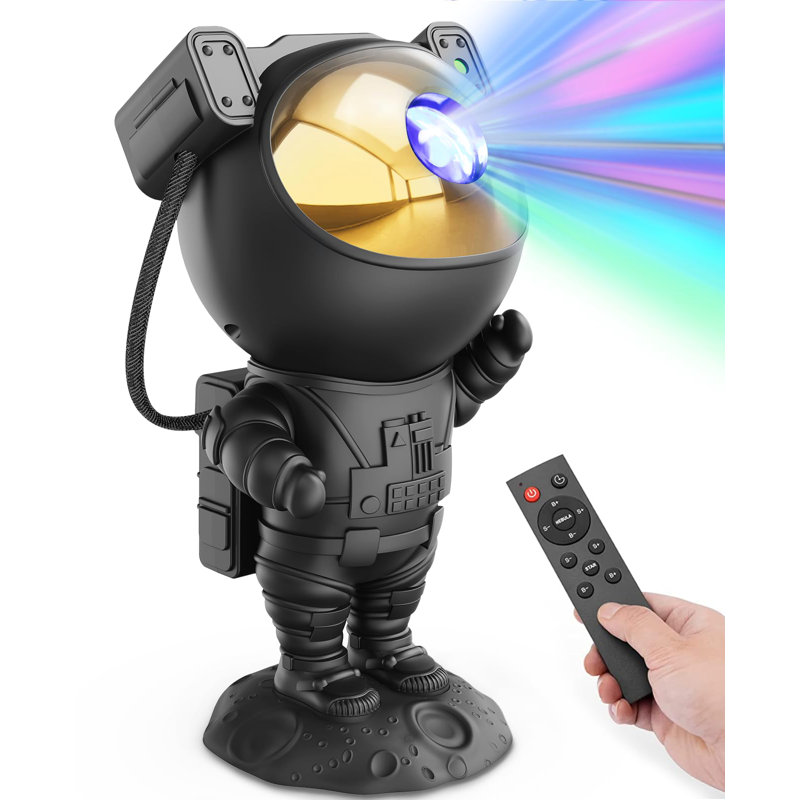 Black Astronaut LED Night Light Projector for Kids