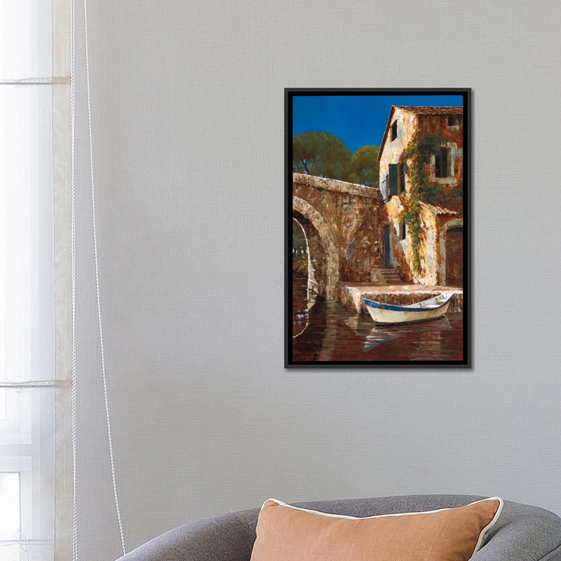 «Climbing Roses», reproduction sur toile, H 48 po x l 32 po x P 1,5 po, Toile avec cadre noir, Pas de tapis