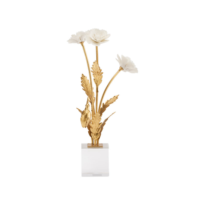 Porcelain Poppie In Crystal Base