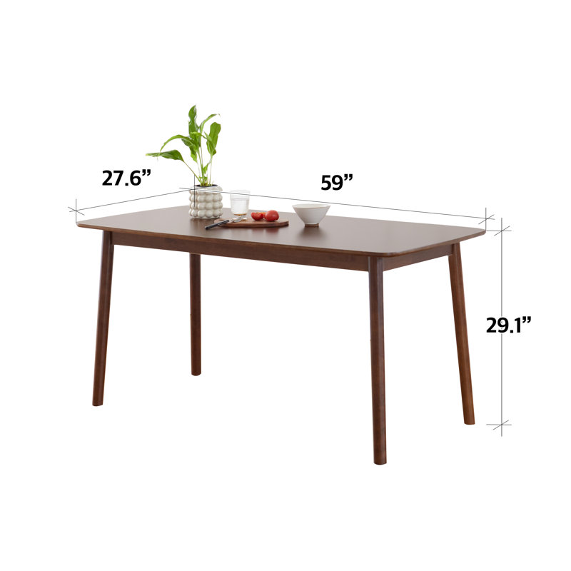 Rowley 4 - Person Solid Wood Modern Dining Table Set, Walnut