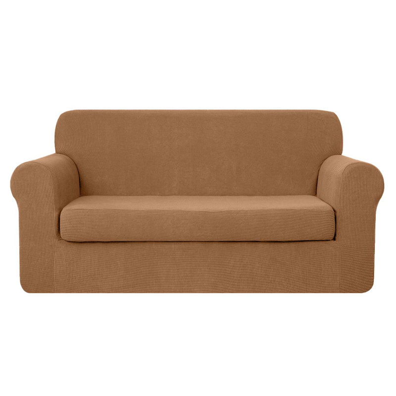 Coussin moelleux et moderne, Mélange de polyester brun clair