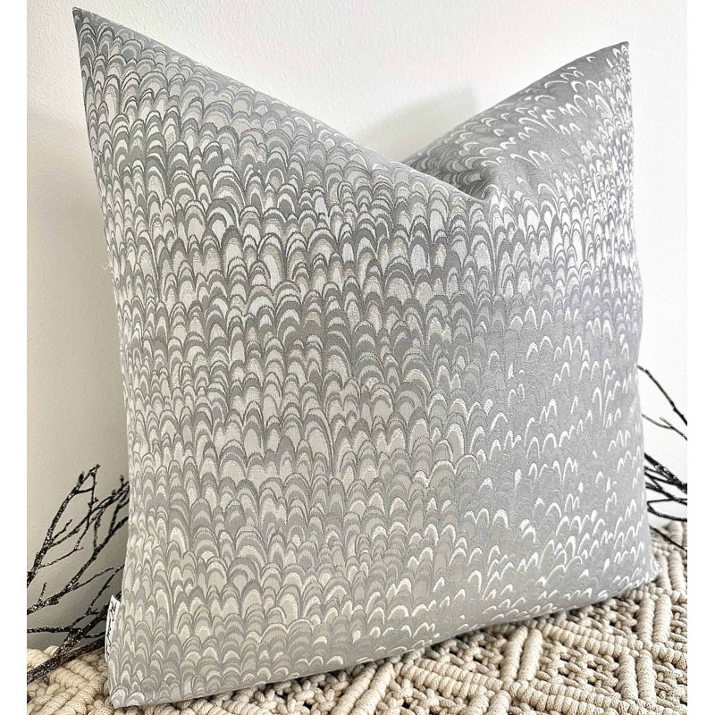 Abstract Square Throw Pillow Cover, Silver