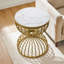 Modern Round Faux Marble Top Side Table, 19.7" Gold Hourglass Metal Frame End Table for Living Room Bedroom