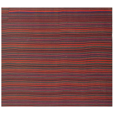 One-of-a-Kind 4'0" x 4'0" Square Flatweave Area Rug