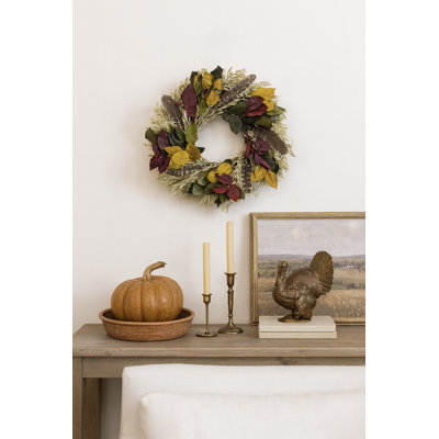 22" Handcrafted Fall Leaf Wreath