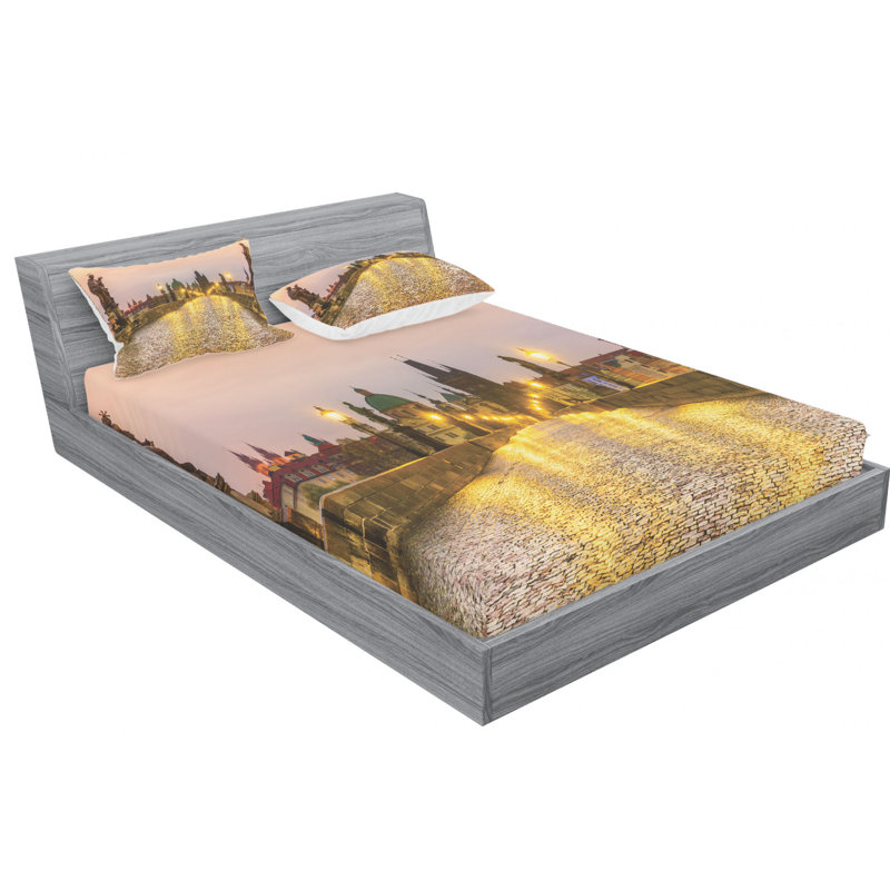 Microfiber Landscape Sheet Set, Full Sheet Set + Fitted Sheet + 2 Pillowcases