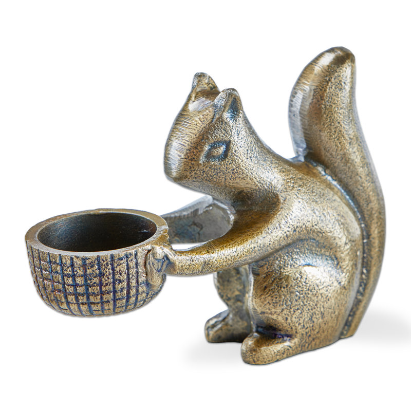 Squirrel Metal Tealight Candle Holder Gold