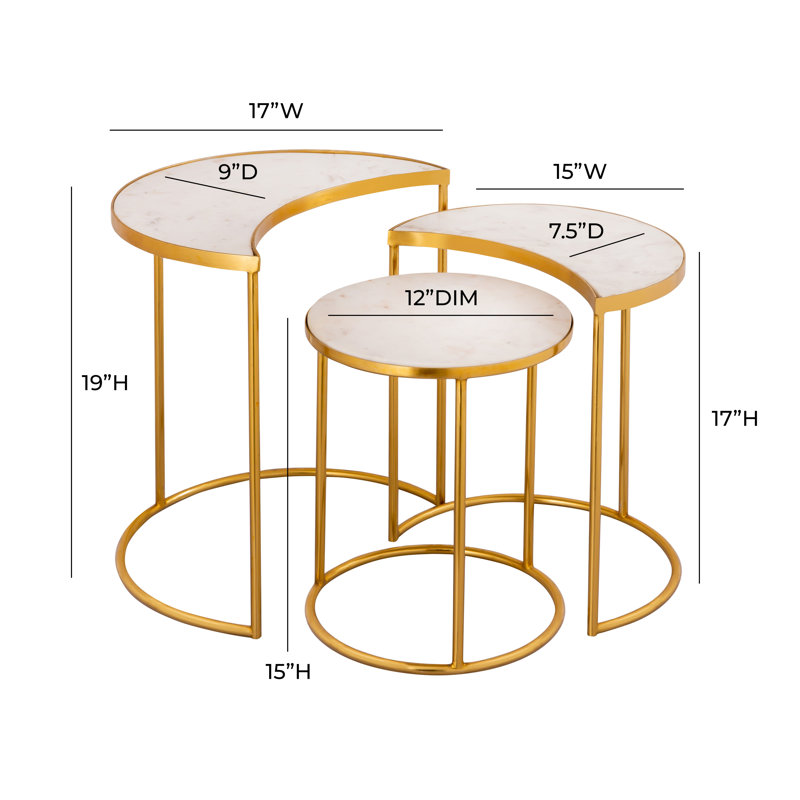 Zilas Marble Tray Top Nesting Tables