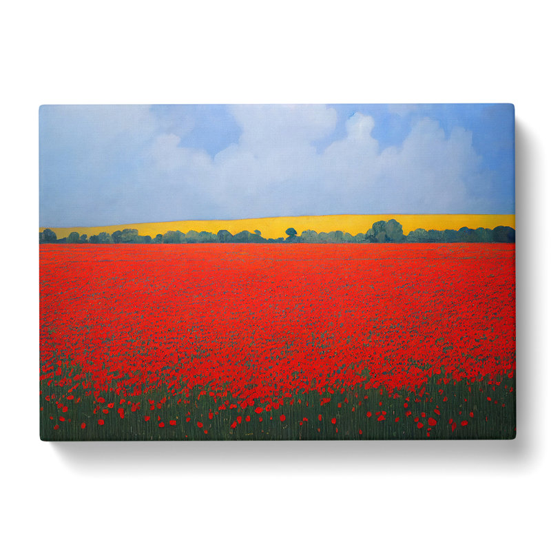 Lush Poppy Field Flowers - Wrapped Canvas, 40cm H x 60cm W x 3cm D