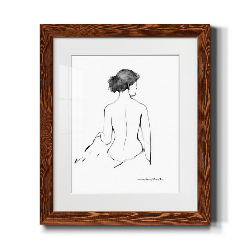Silhouette croquis II - reproduction de photo encadrée sur papier, H 20 po x l 17 po x P 1,5 po, Érable