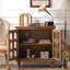 Buffet brun en bois massif et verre