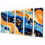Vagues d'ethnie océaniques abstraites - Art mural abstrait sur toile 5 pièces-1938404146
