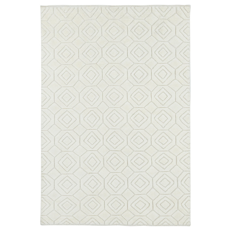 Cream Moroccan Wool Rug - 4'10" x 8'8"
