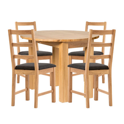 Hatcher 4 - Person Drop Leaf Solid Oak Dining Set