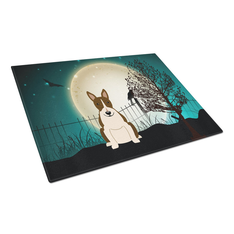 Planche à découper foncé en verre à terriers caroline Scary Halloween, Bringé foncé