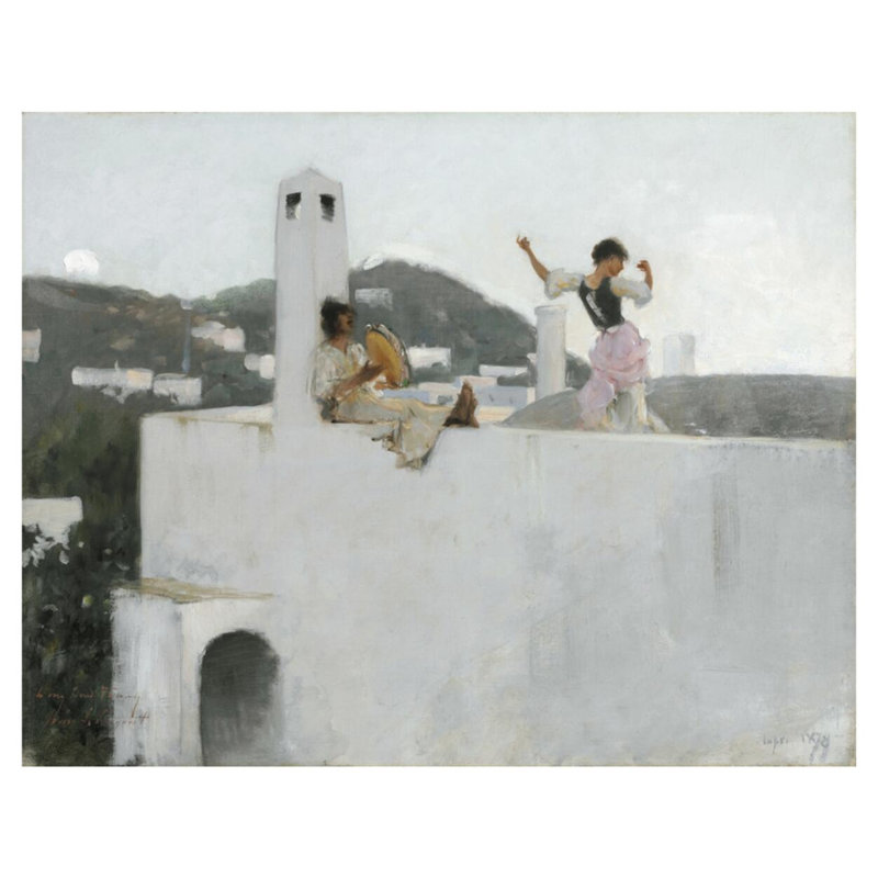 «Capri Girl on a Rooftop» par John Singer Sargent - Estampe numérique, H 32 po x l 40 po