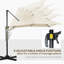 Azwa 2.5 x 2.5m Patio Offset Parasol Cantilever Umbrella Cream White
