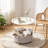 Deeley Small End Table with Storage Bag X-Shaped Cross-Leg Side Table Foldable Tray-2064531331