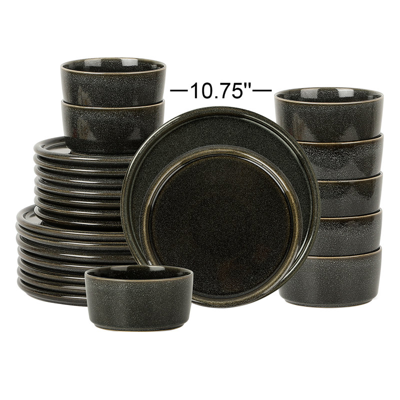 Stone Lain Eden 24-Piece Dinnerware Set Stoneware, Grey