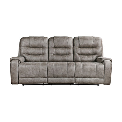 Comtable Reclining Sofa 2Pc Set  Faux Leather Upholstered Dual Reclining Sofa Loveseat Nailhead Trim, Power USB Ports