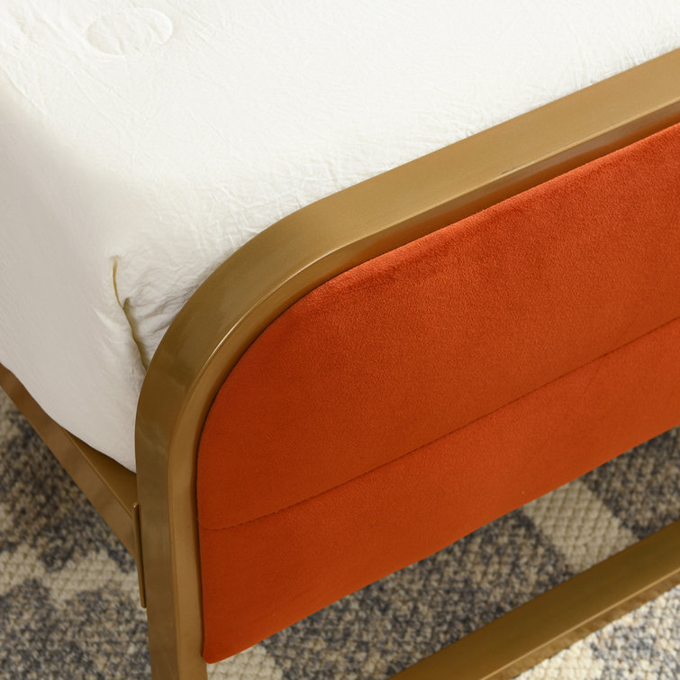 Nelsie Upholstered Platform Bed with Velvet Tufted Headboard