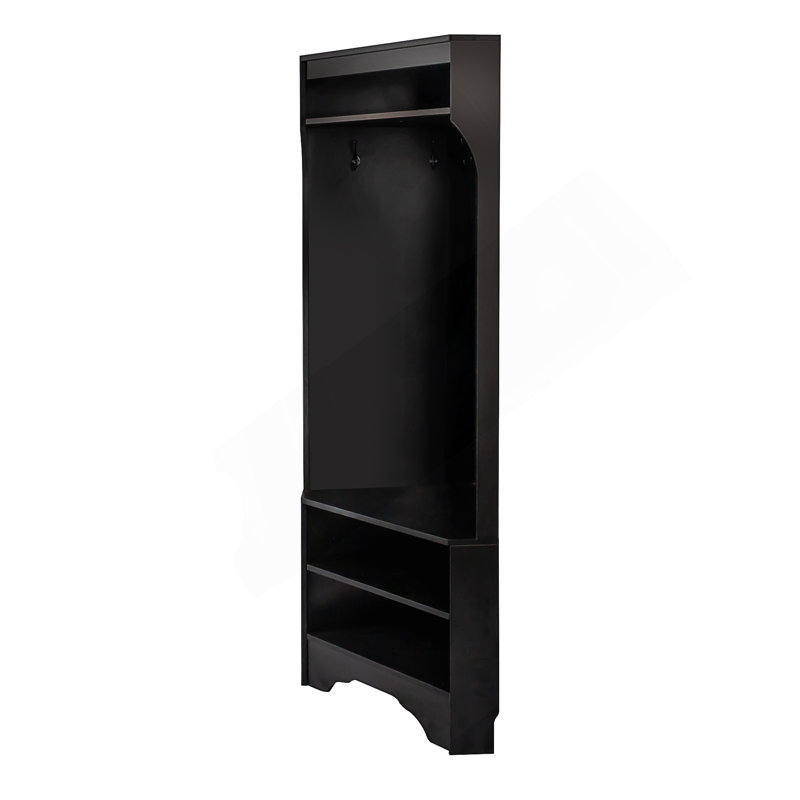 29.5''W*71.6''H Minimalist Corner Hall Tree with Shoe Bench, Versatile Entryway Coat Rack with 4 Hooks, and Adjustable Shelf for Small Spaces