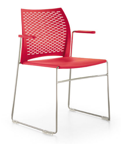 Chaise d'invité à traîneau réseau, Rouge
