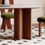 Table de salle à manger Beige + demi-cercle en pierre frittée + bois manufacturé-257798720