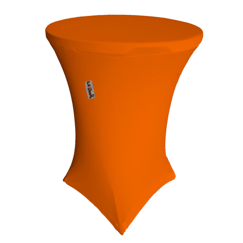 Ivory Round Spandex Cocktail Table Cover