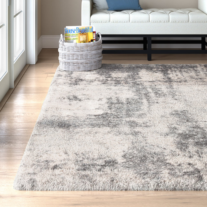 Tapis crème à poil long à motif abstrait Mccollister, Rectangle 8 pi 10 po x 11 pi 9 po