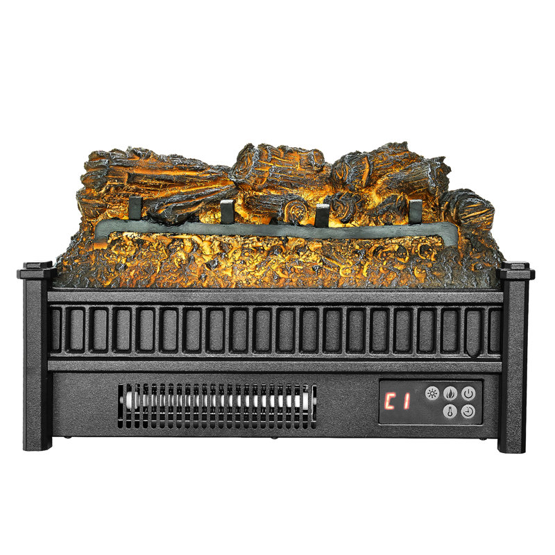 Foyer électrique de 20 pouces avec chauffe-bûches 1500 W, chauffage rapide, 5 options de couleur, minuterie de la flamme, télécommande, température précise, mesures multiples