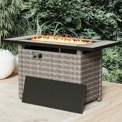 45 Inch Rectangle Outdoor Propane Gas Fire Pit Table