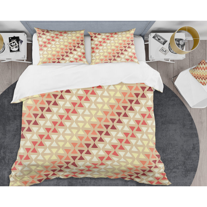 Ensemble de housse de couette de style mid-century rétro ix, Housse de couette très grand + 2 taies décoratives