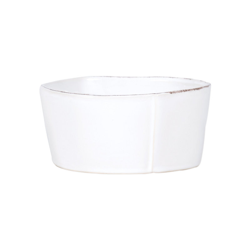 Lastra Stoneware Serving Bowl, 3.5" H x 8.5" W x 8.5" D, White