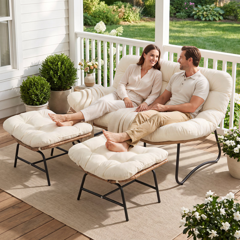 Fauteuil à œufs Papasan, Beige
